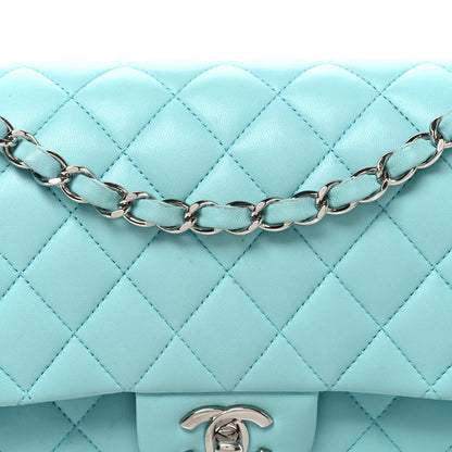 Chanel Lambskin Quilted Medium Double Flap Light Blue 8 of 12