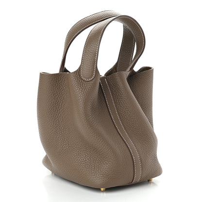 Hermes Taurillon Clemence Picotin Lock 18 PM Etoupe 2 of 8