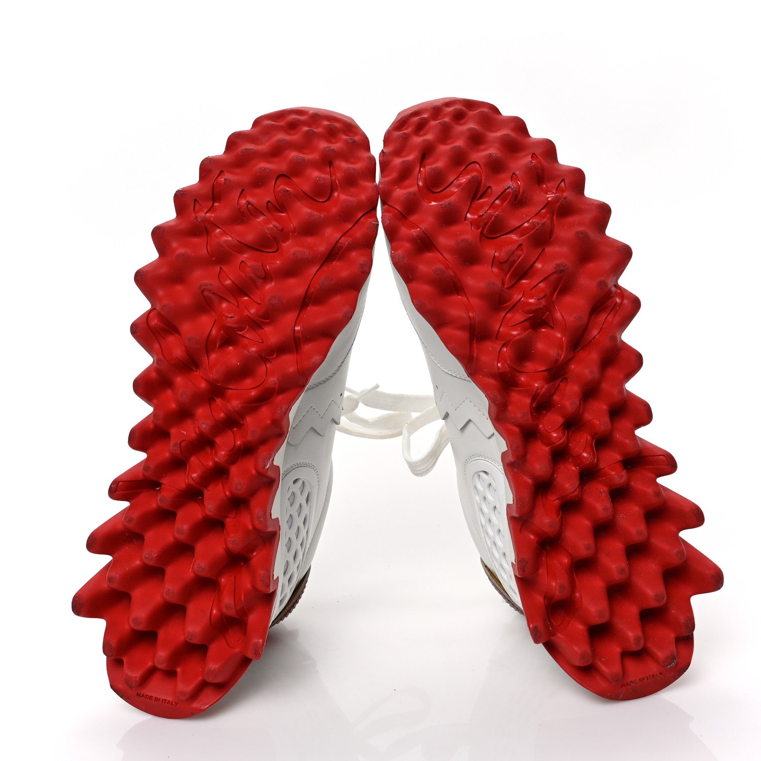 Christian Louboutin Calfskin Neoprene Womens Loubishark Sneakers 40 White 5 of 8