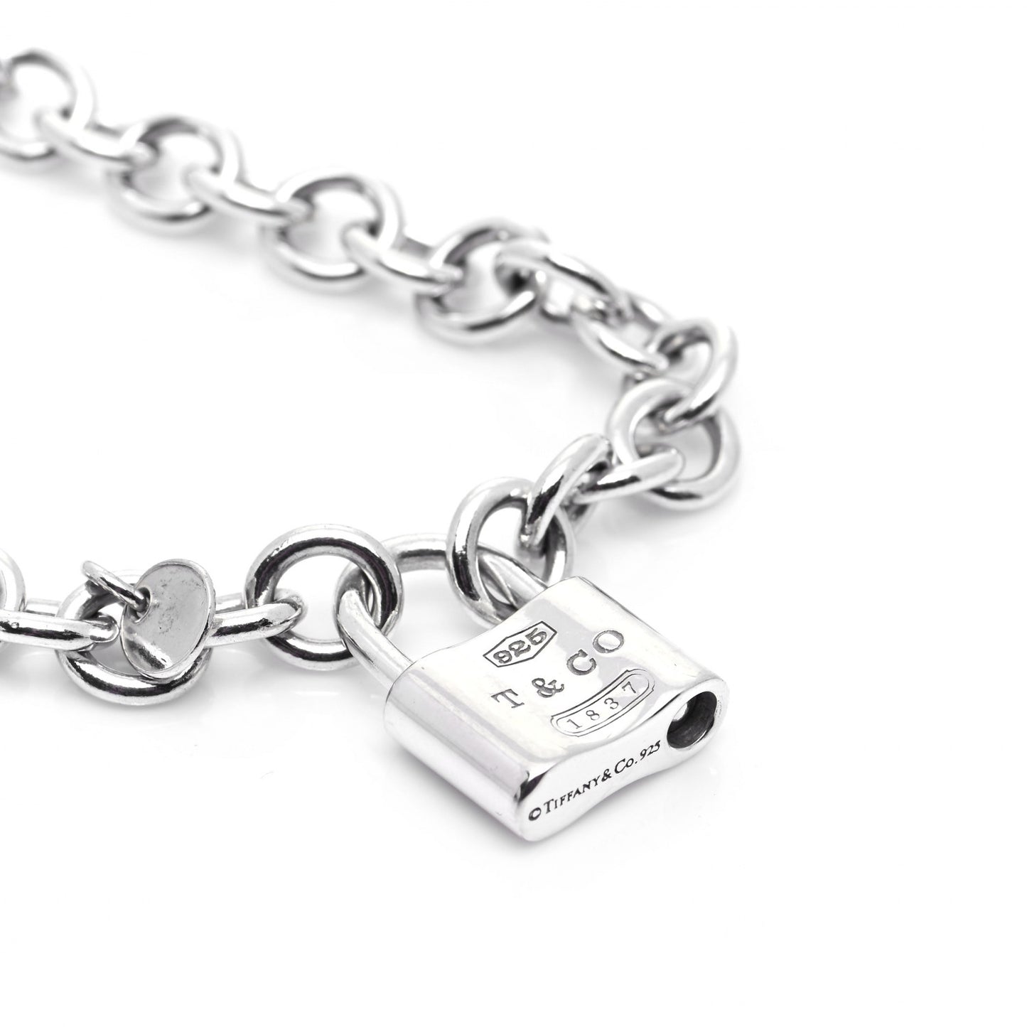 Sterling Silver 1837 Lock Charm Bracelet