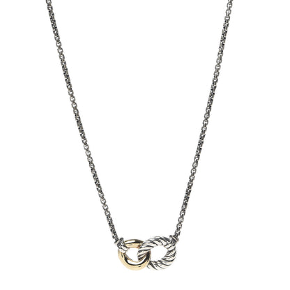 David Yurman Sterling Silver 18K Yellow Gold Belmont Pendant Necklace 1 of 6