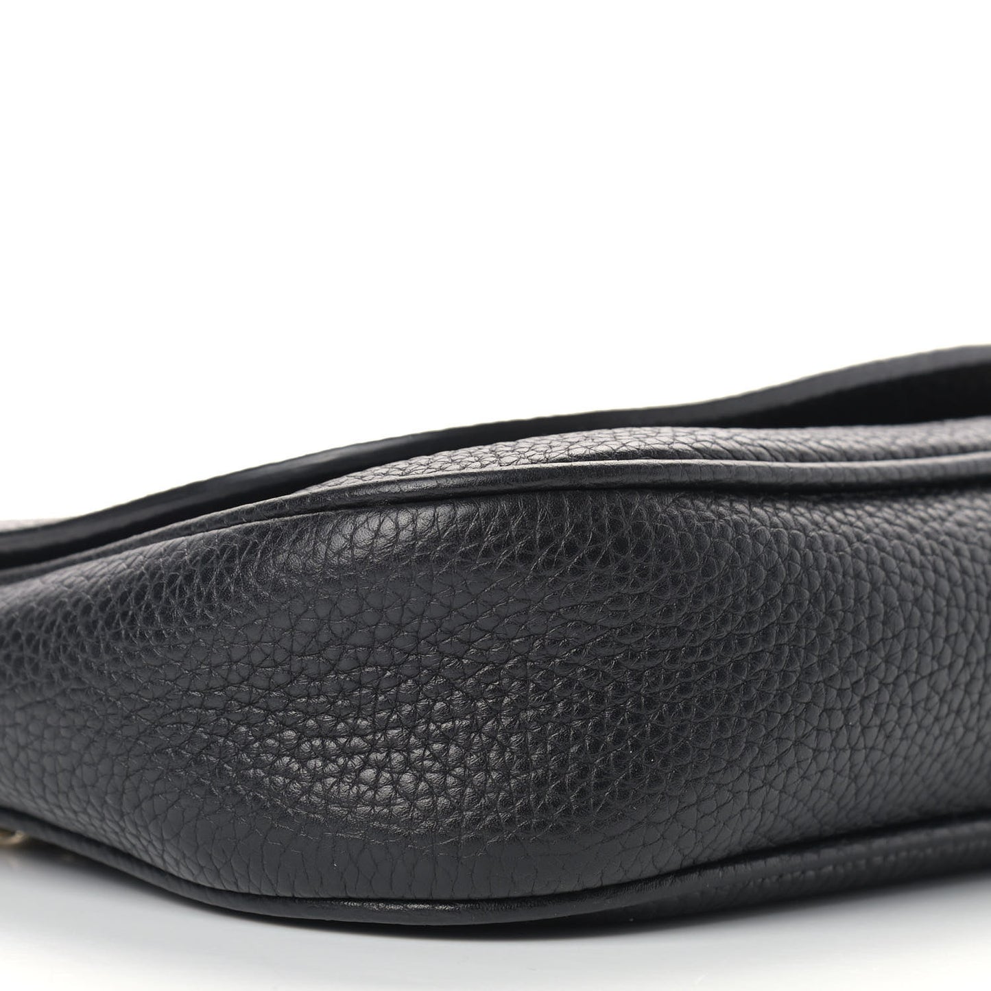 Pebbled Calfskin Medium Soho Flap Crossbody Black