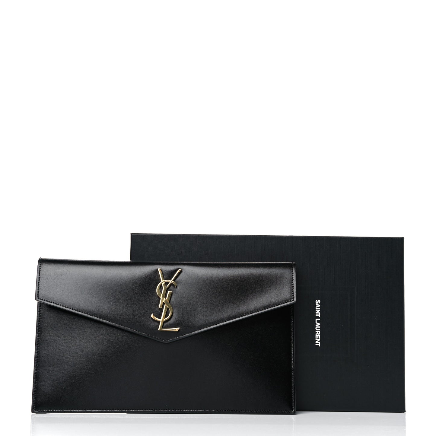Smooth Shiny Calfskin Monogram Uptown Pouch Black
