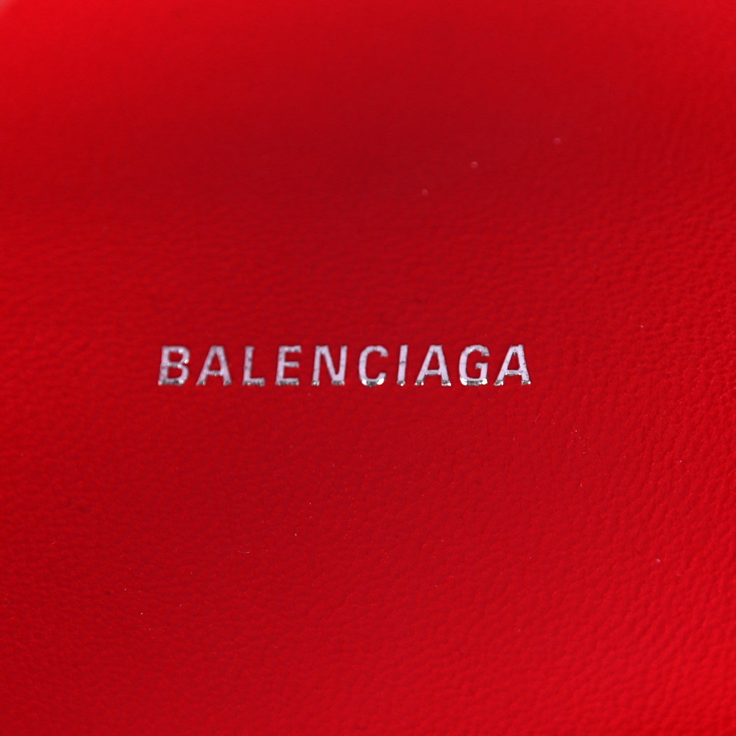 Balenciaga Shiny Calfskin Tonal B Crocodile Embossed Hourglass Top Handle Bag XS Bright Red 9 of 10