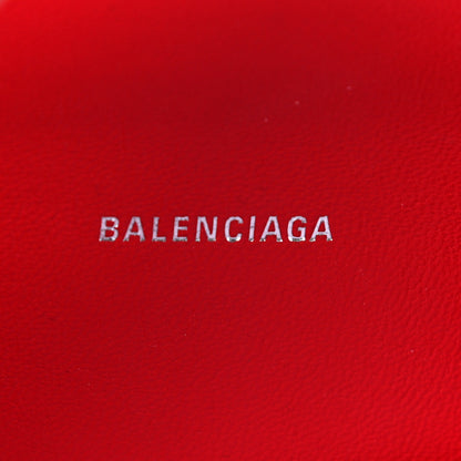 Balenciaga Shiny Calfskin Tonal B Crocodile Embossed Hourglass Top Handle Bag XS Bright Red 9 of 10