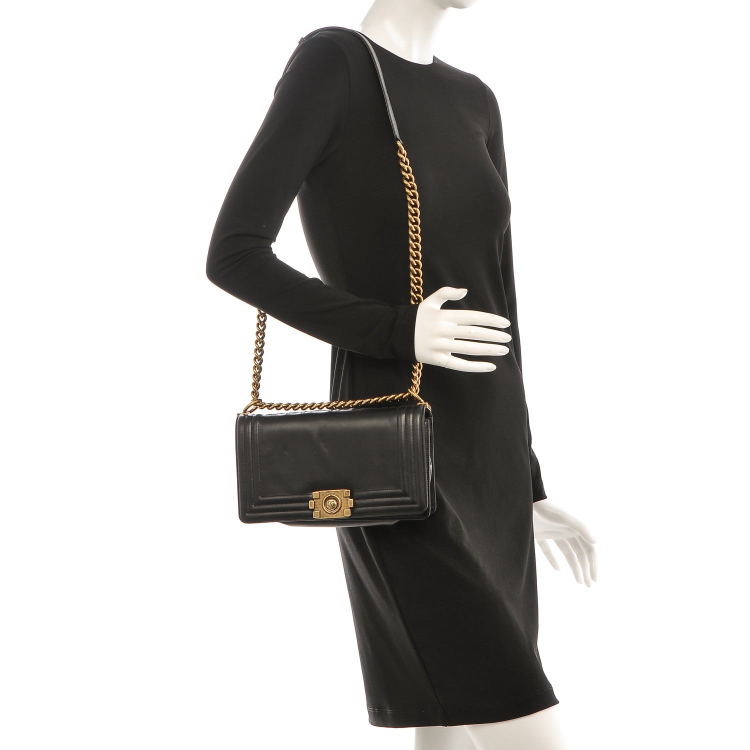 Chanel Glazed Calfskin Medium Boy Flap Black 2 of 11