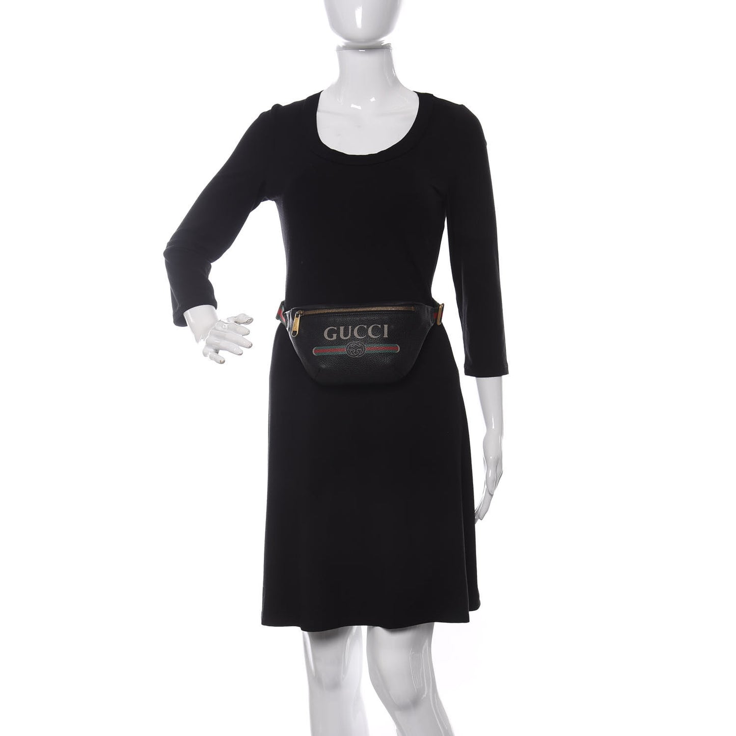 Grained Calfskin Small Logo Belt Bag Black