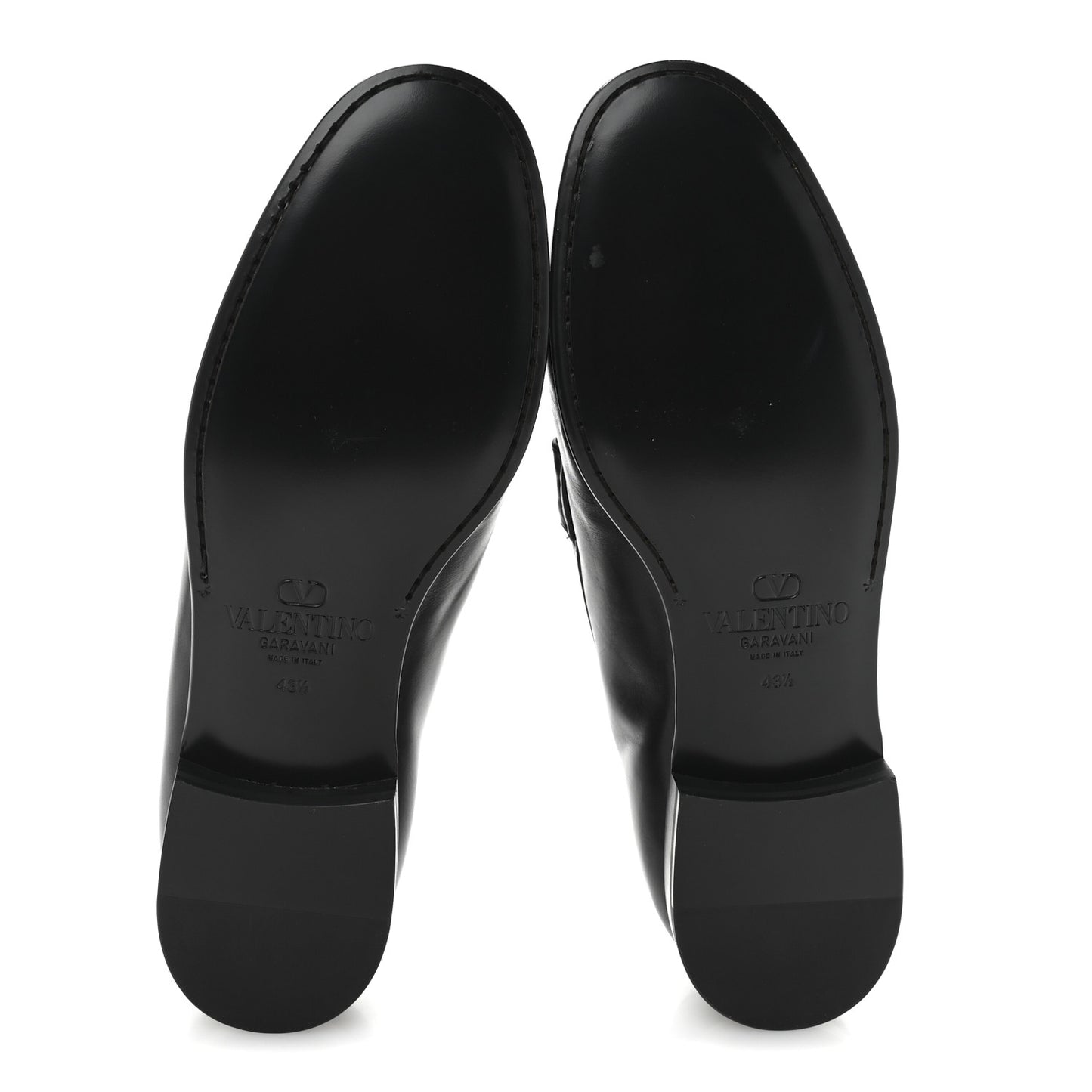 Calfskin Mens VLogo Loafers 43.5 Black