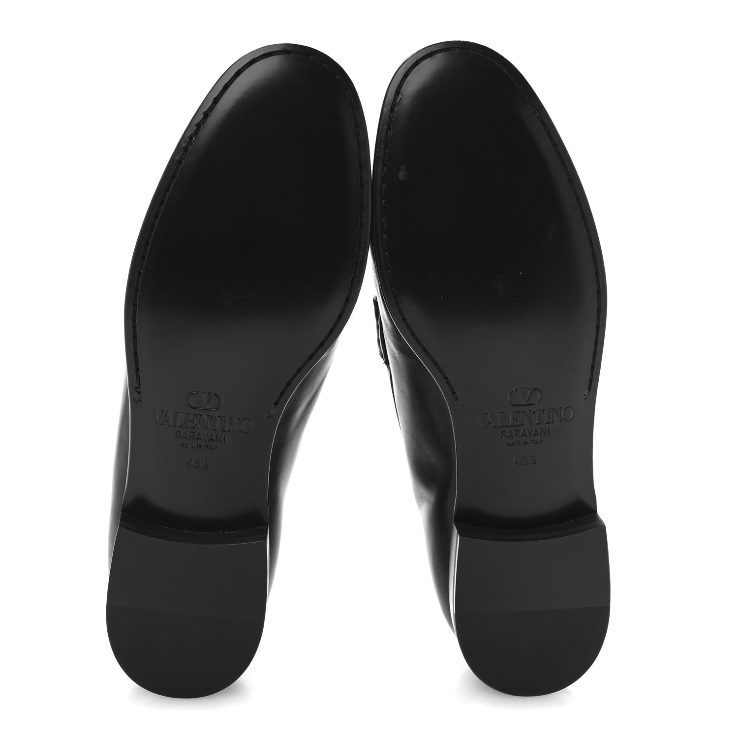 Valentino Garavani Calfskin Mens VLogo Loafers 43.5 Black 6 of 10