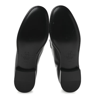 Valentino Garavani Calfskin Mens VLogo Loafers 43.5 Black 6 of 10