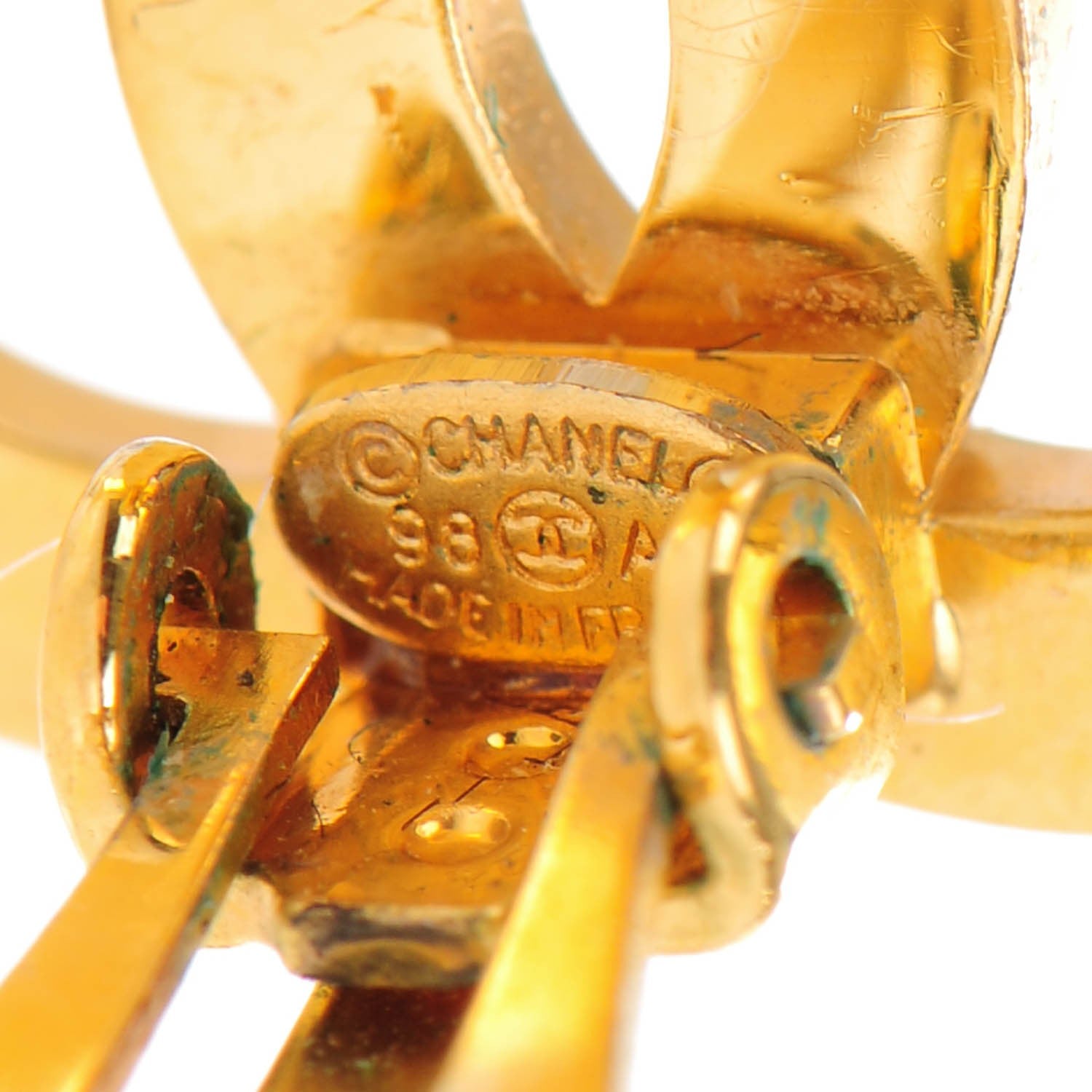 Chanel CC Clip On Earrings Gold 4 of 4