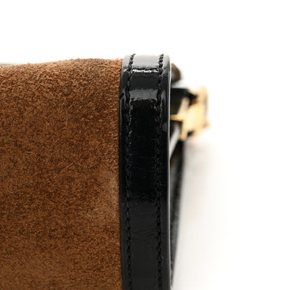 Gucci Suede Patent Web Small Ophidia Chain Shoulder Bag Nocciola Black 13 of 14