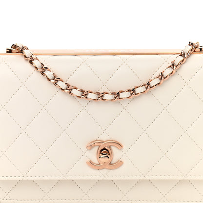 Chanel Lambskin Quilted Trendy CC Wallet On Chain WOC White 8 of 11