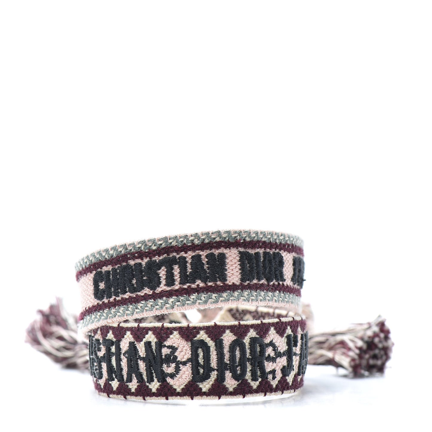 Woven Cotton J'Adior Friendship Bracelet Set Pink Multicolor