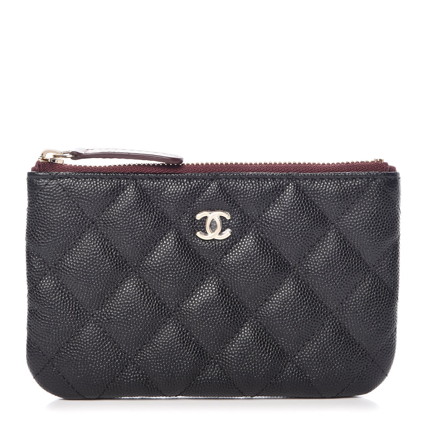 Caviar Quilted Small Cosmetic Case Black