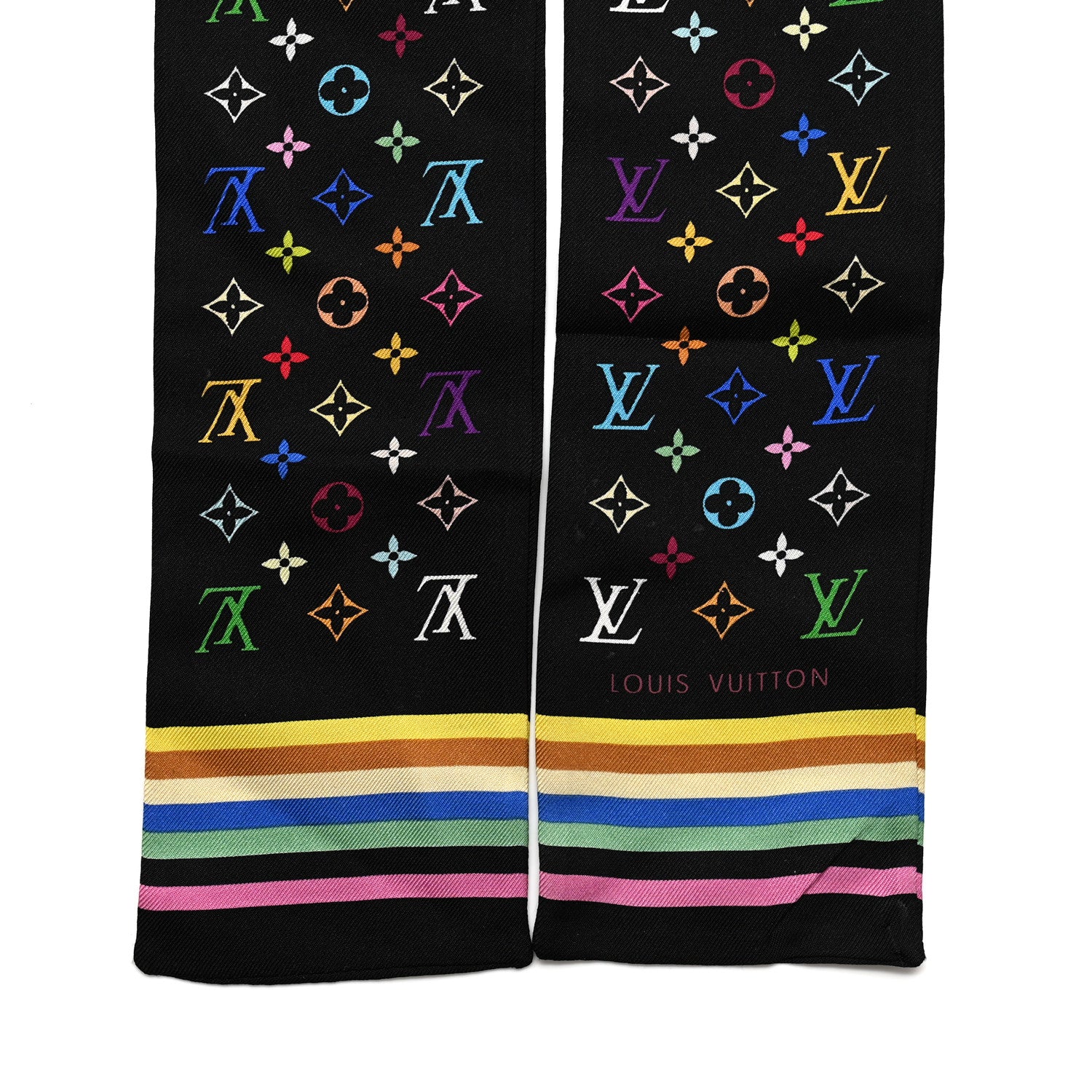 Louis Vuitton Silk Monogram Multicolor Bandeau Black 2 of 5