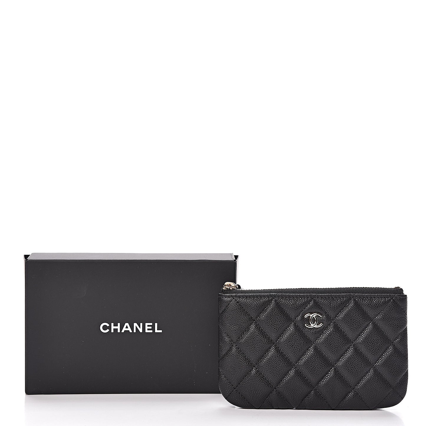 Caviar Quilted Small Cosmetic Case Black