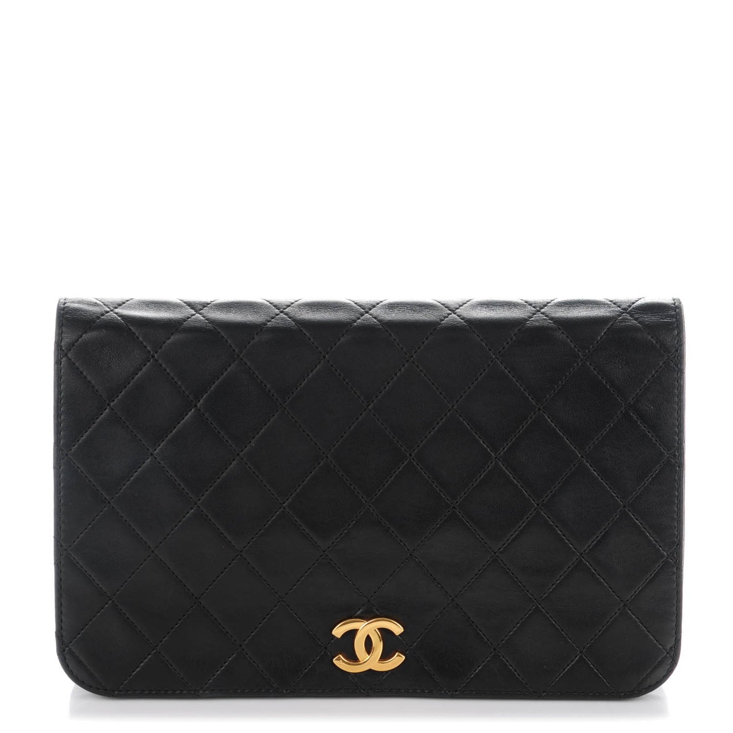 Lambskin Quilted Small Evening Flap Black