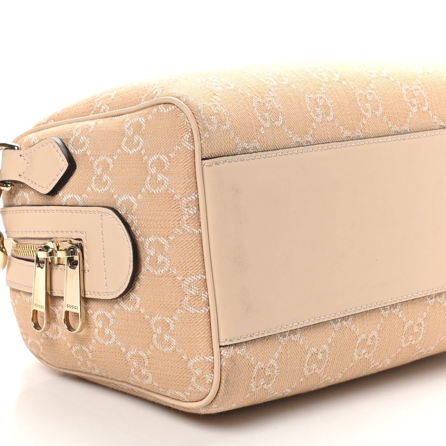 Summer Denim Calfskin GG Monogram Small Ophidia Top Handle Bag Souffle Rose