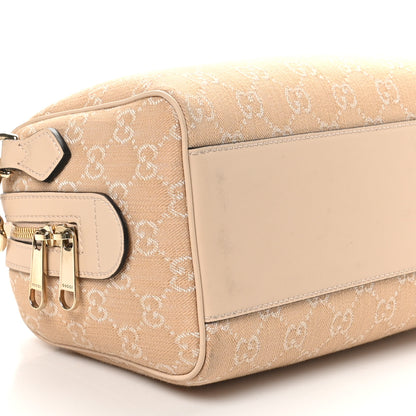 Gucci Summer Denim Calfskin GG Monogram Small Ophidia Top Handle Bag Souffle Rose 10 of 11