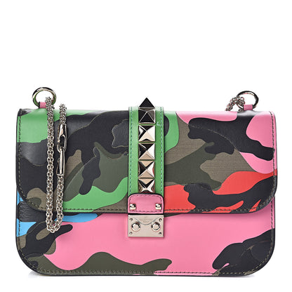 Valentino Garavani Nappa Canvas Camouflage Medium Glam Lock Rockstud Flap Multicolor 1 of 14