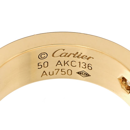 Cartier 18K Yellow Gold 3 Diamond 5.5mm LOVE Ring 50 5.25 4 of 4
