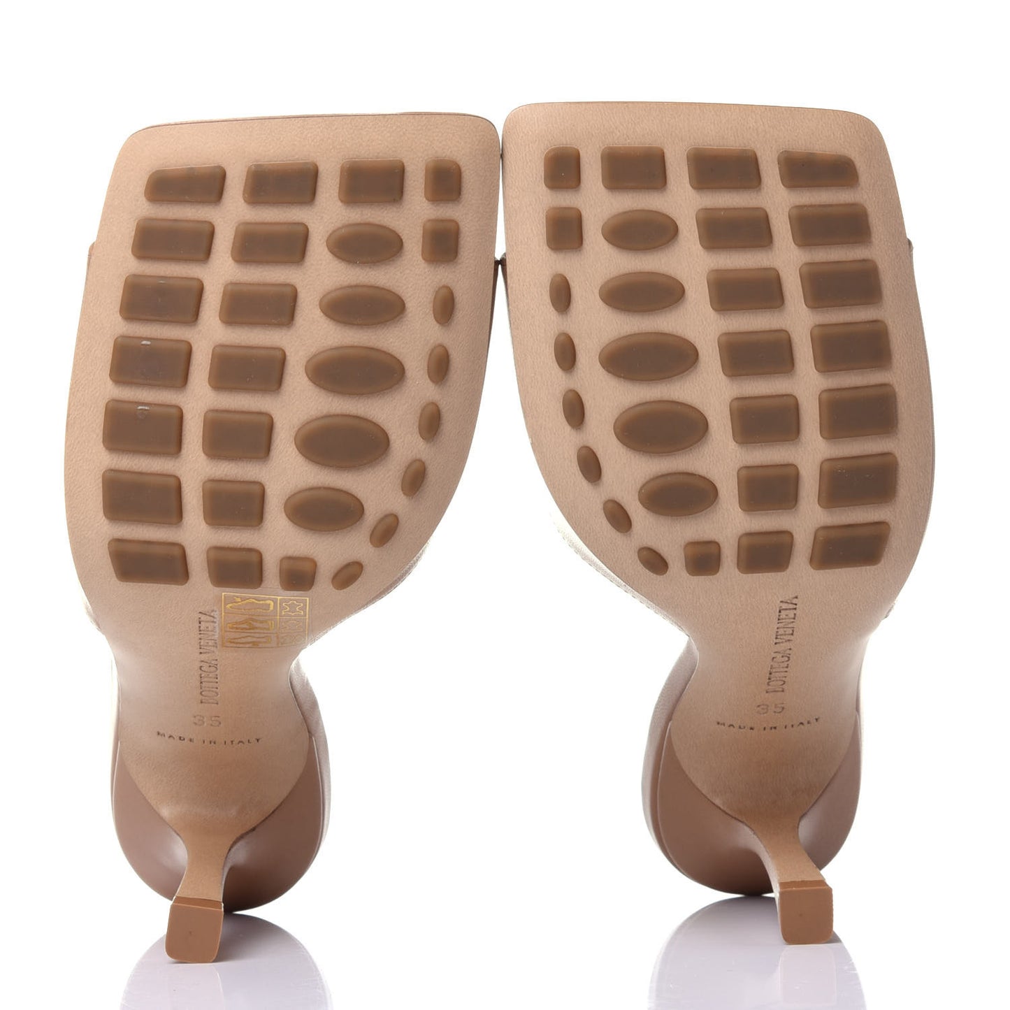 Lambskin Stretch Mule Sandals 35 Cipria