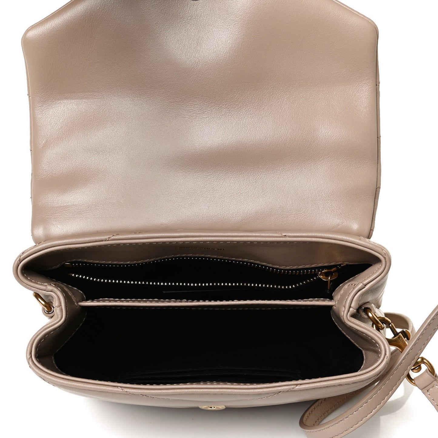 Calfskin Y Quilted Monogram Toy Loulou Crossbody Bag Dark Beige