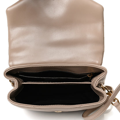Saint Laurent Calfskin Y Quilted Monogram Toy Loulou Crossbody Bag Dark Beige 5 of 14