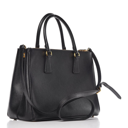 Prada Saffiano Medium Galleria Double Zip Tote Black 3 of 12