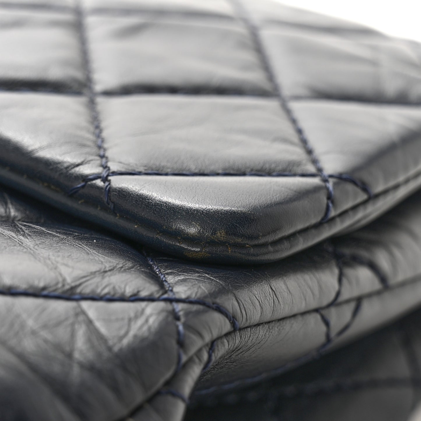 Aged Calfskin Quilted 2.55 Reissue 227 Flap Dark Blue