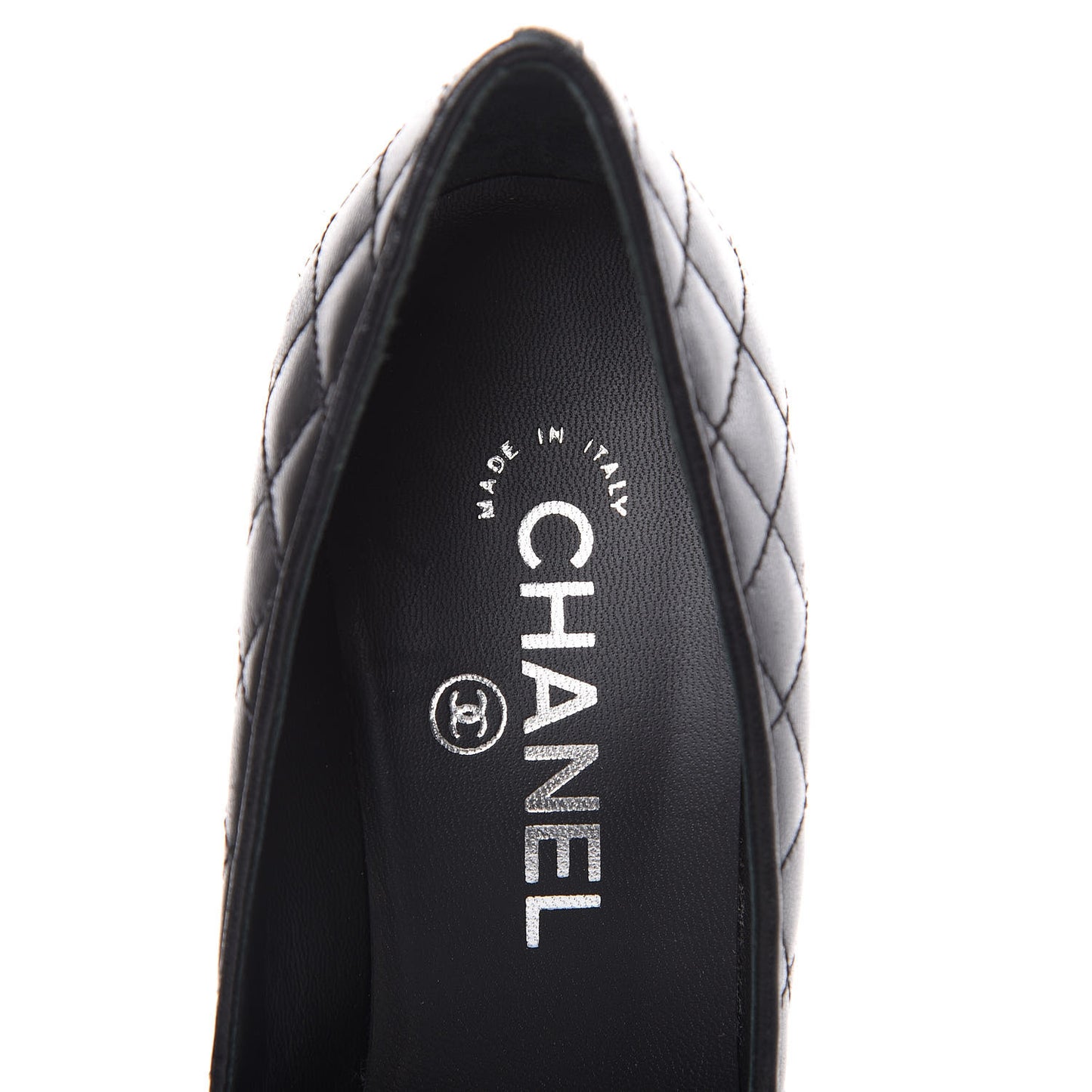 Lambskin Quilted Cap Toe Pumps 37 Black
