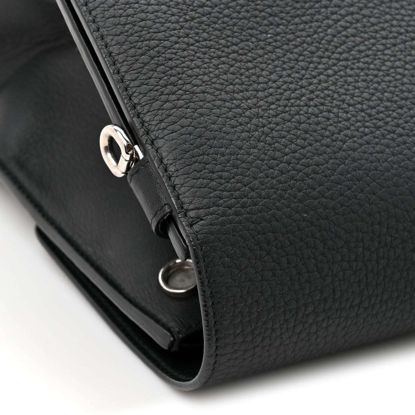 Grained Calfskin Large Diorever Flap Black