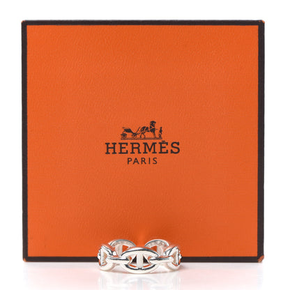 Hermes Sterling Silver PM Chaine d'Ancre Enchainee Band Ring 54 6.75 7 of 7