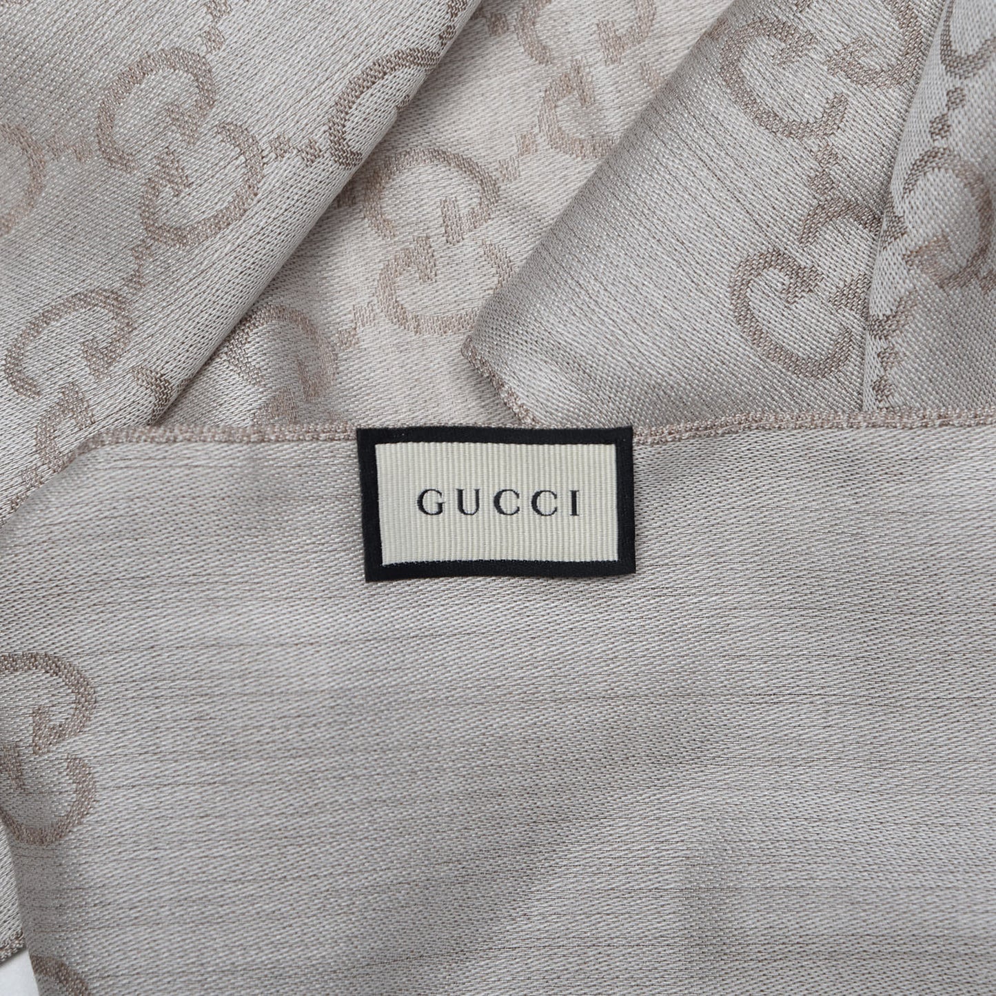 Wool Silk GG Monogram GGNat Scarf Sand