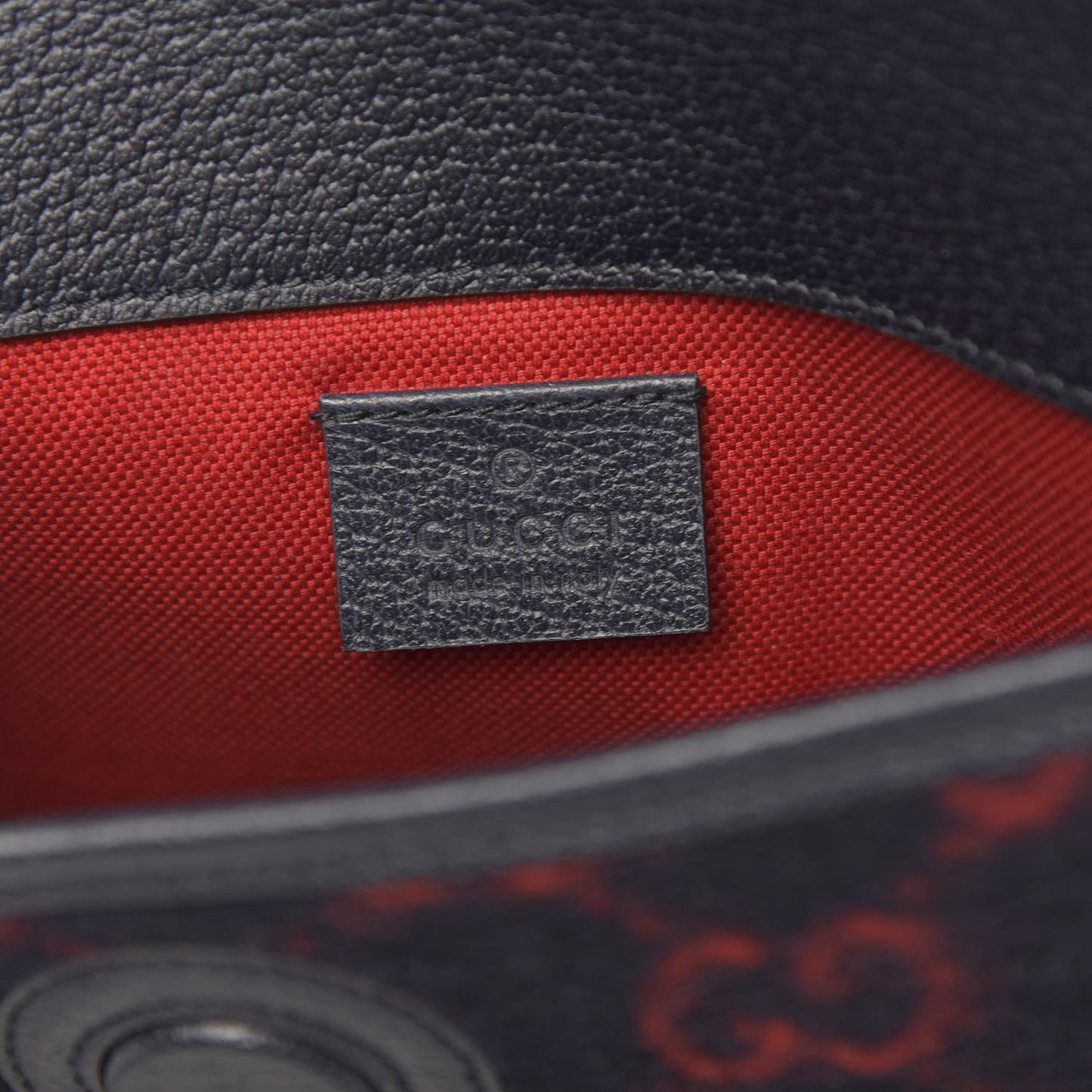 Covered Wool GG Monogram Slim Belt Bag Navy Red