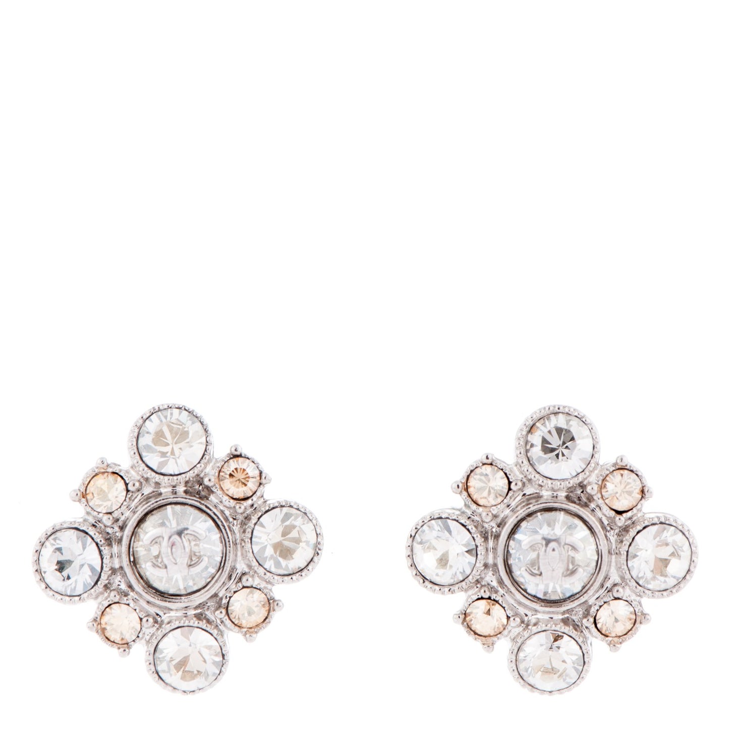 Crystal CC Earrings Silver