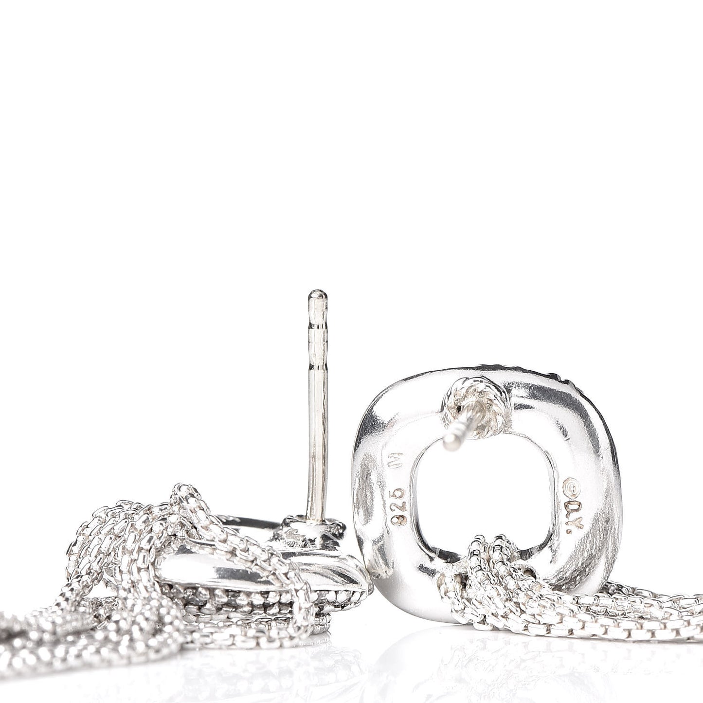 Sterling Silver Pave Diamond Waterfall Drop Earrings