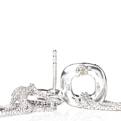 David Yurman Sterling Silver Pave Diamond Waterfall Drop Earrings 4 of 4