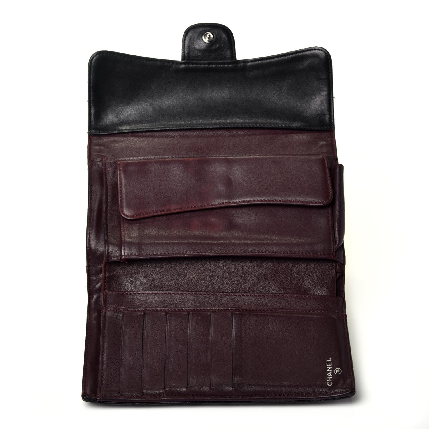 Chanel Lambskin Quilted Large Flap Wallet Black 5 of 7