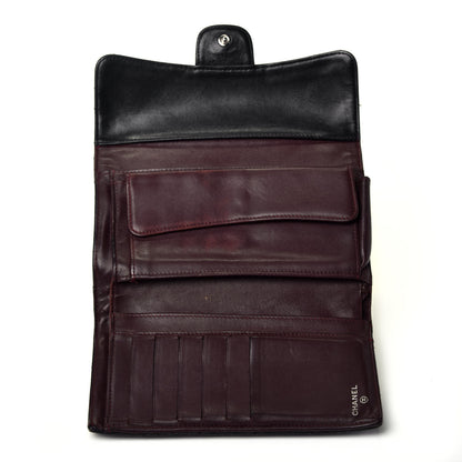 Chanel Lambskin Quilted Large Flap Wallet Black 5 of 7