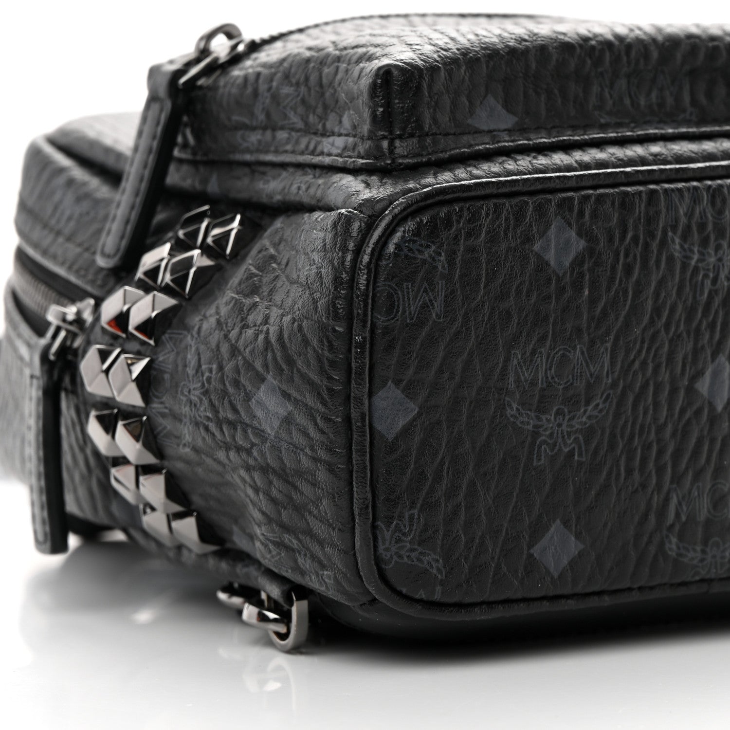 MCM Visetos Side Stud X-Mini Stark Bebe Boo Backpack Black 10 of 22
