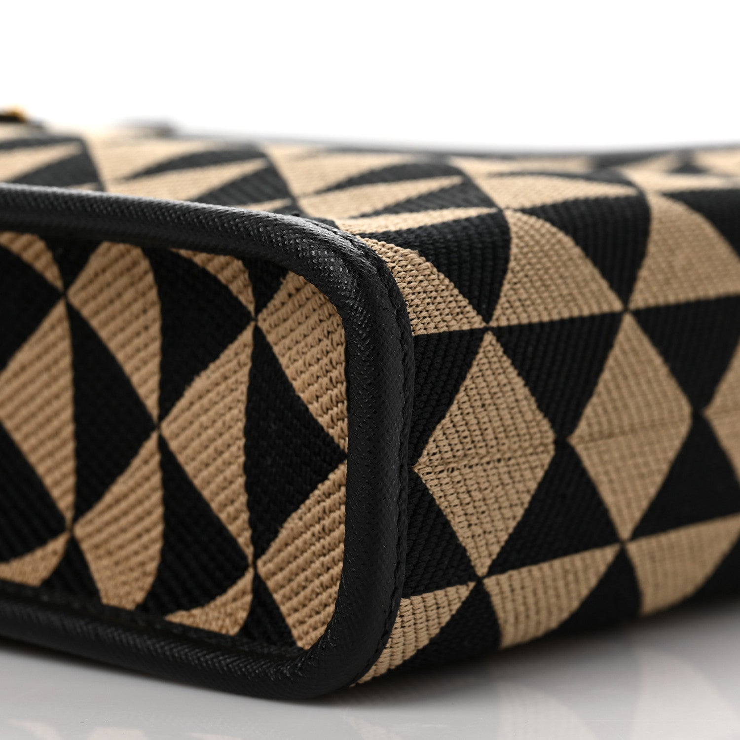 Prada Jacquard Saffiano Triangolo Symbole Embroidered Micro Tote Black Corda 6 of 8