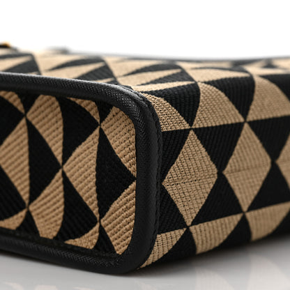 Prada Jacquard Saffiano Triangolo Symbole Embroidered Micro Tote Black Corda 6 of 8