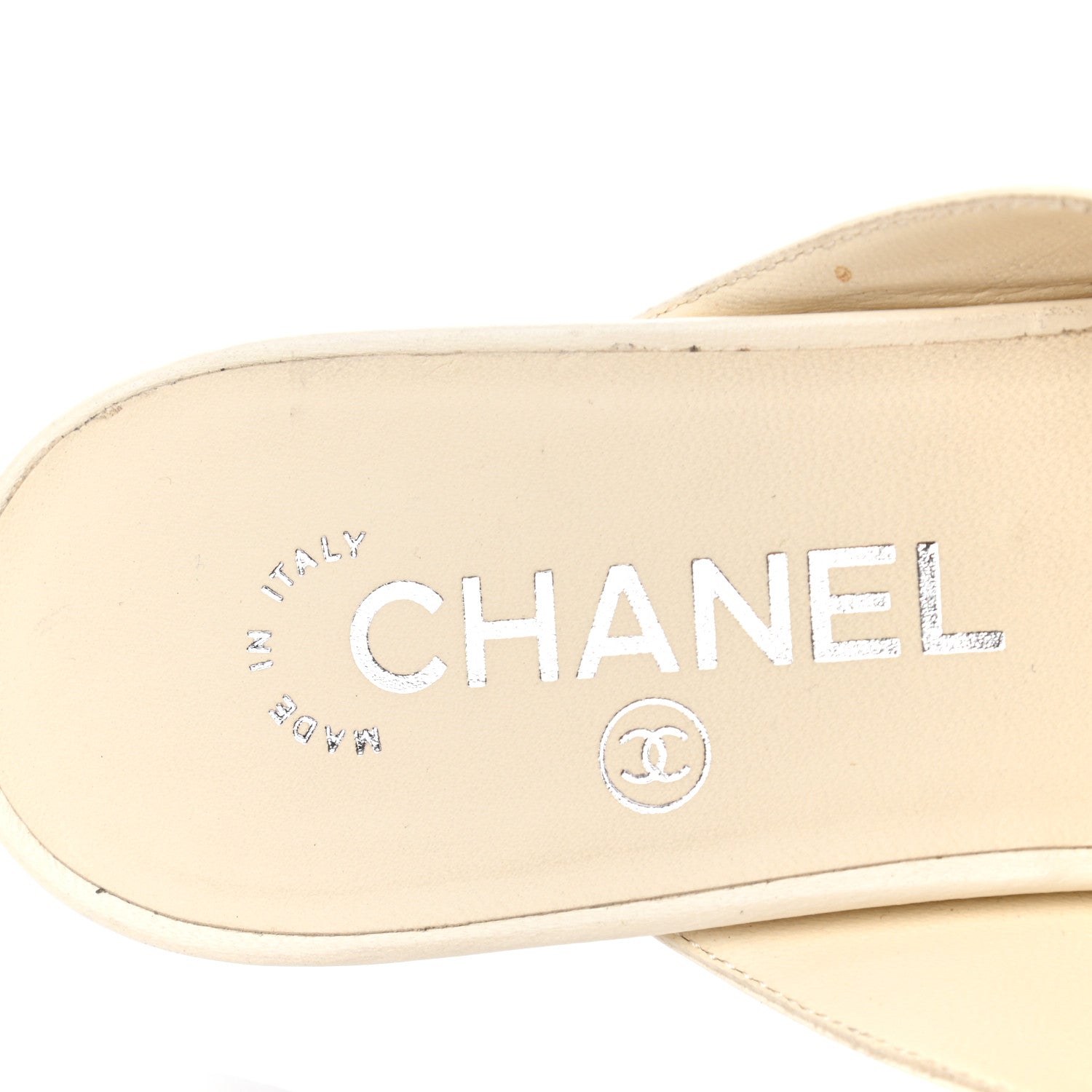 Chanel Lambskin Grosgrain Cap Toe CC Mules 39.5 White Black 8 of 13