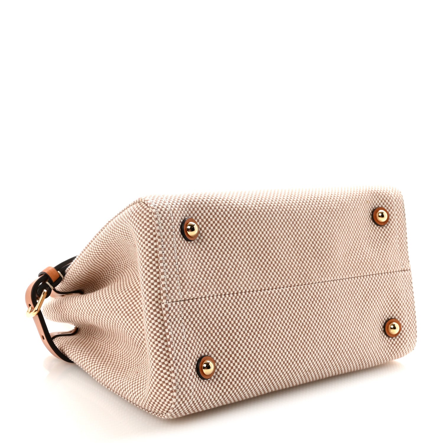 Valentino Garavani Jacquard Canvas Small Vlogo Antibes Shopping Bag Camel Natural 4 of 9