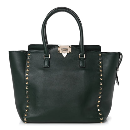Valentino Garavani Vitello Rockstud Double Handle Tote Green 1 of 4