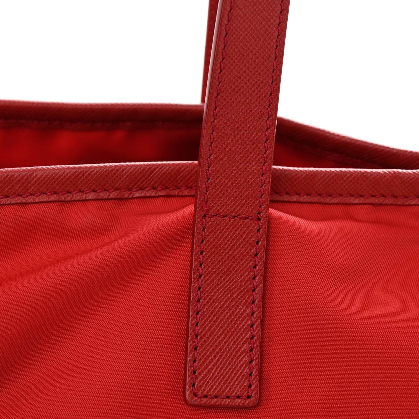 Tessuto Nylon Saffiano Tote Rosso