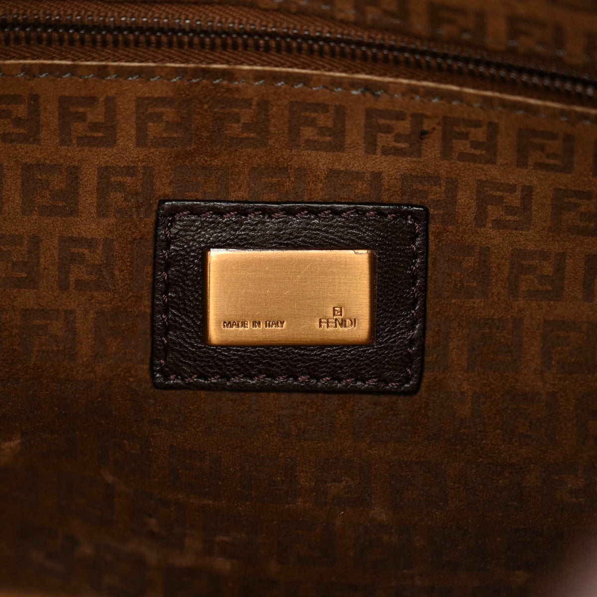 Fendi Suede Zucchino Fur Squirrel Hobo Brown 10 of 17