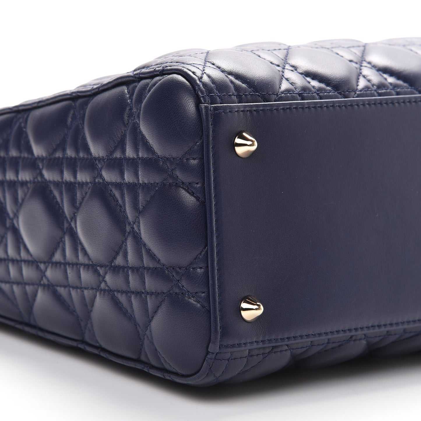Lambskin Cannage Medium Lady Dior Navy Blue